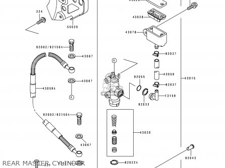 REAR MASTER CYLINDER - KX125-K3 1996 USA CANADA