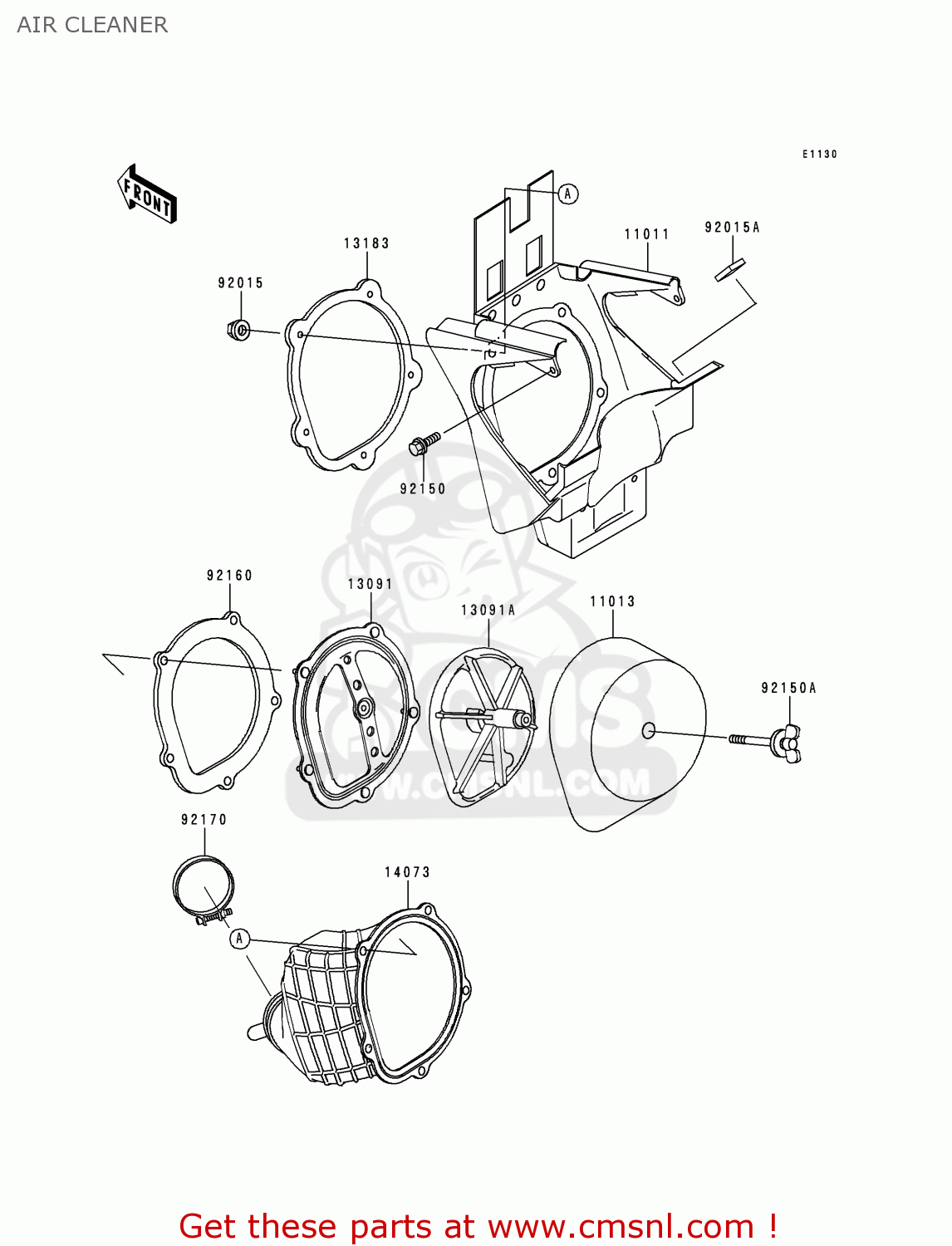 AIR CLEANER KX125-K4 1997 EUROPE FR AS
