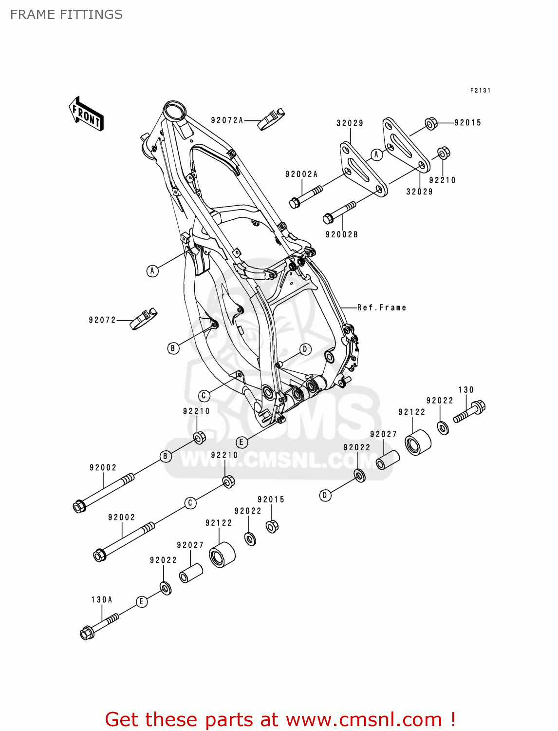 FRAME FITTINGS KX125-K4 1997 EUROPE FR AS