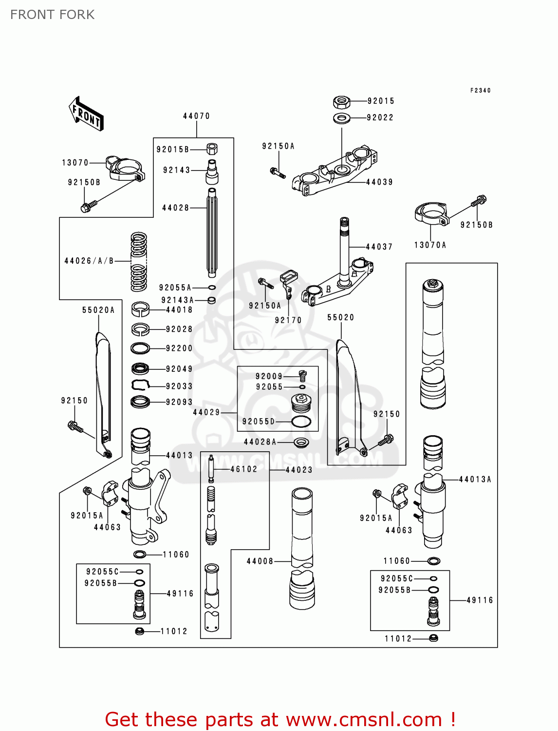 FRONT FORK KX125-K4 1997 EUROPE FR AS