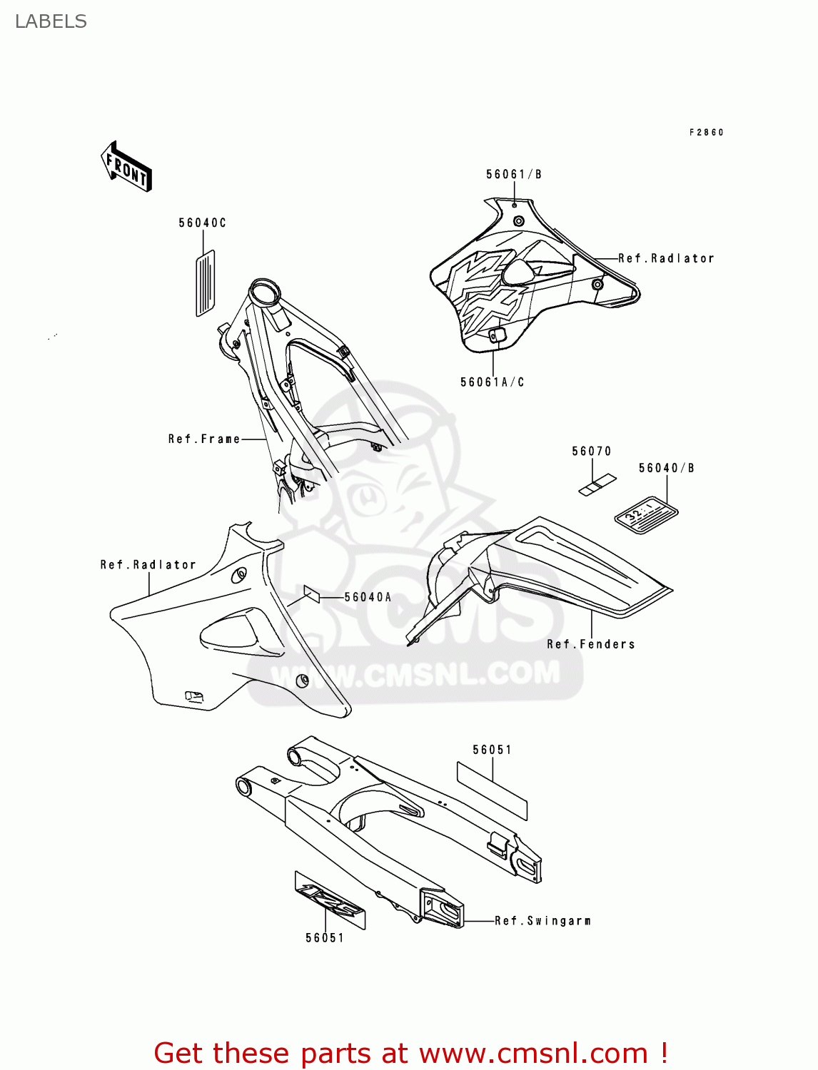 LABELS KX125-K4 1997 EUROPE FR AS