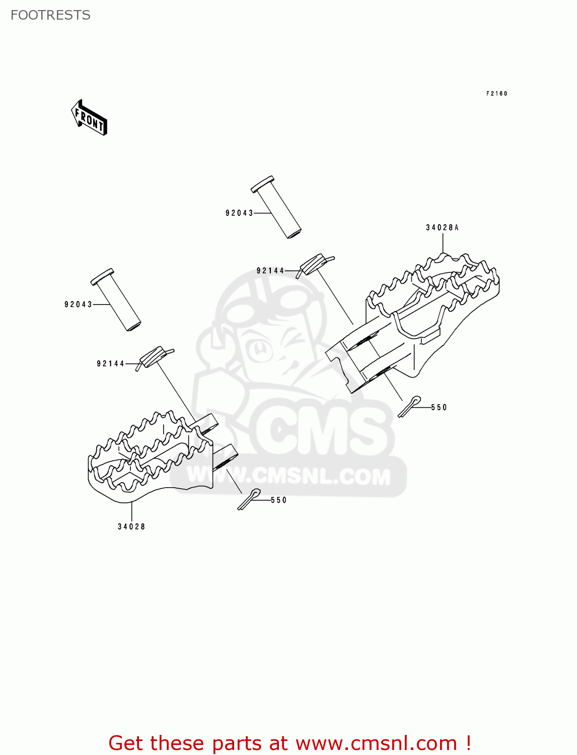 FOOTRESTS KX125-K4 1997 USA CANADA