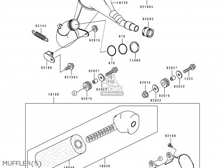 MUFFLER(S) - KX125-K4 1997 USA CANADA