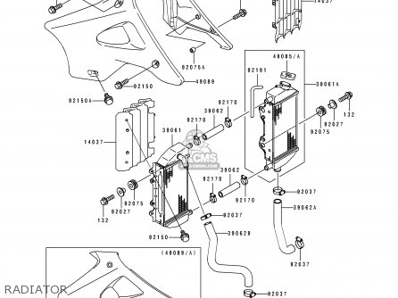 RADIATOR - KX125-K4 1997 USA CANADA