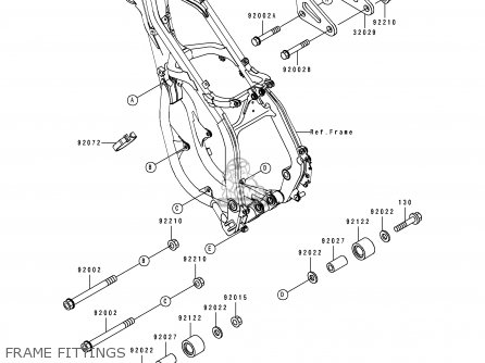 FRAME FITTINGS - KX125-K4 1997 USA CANADA