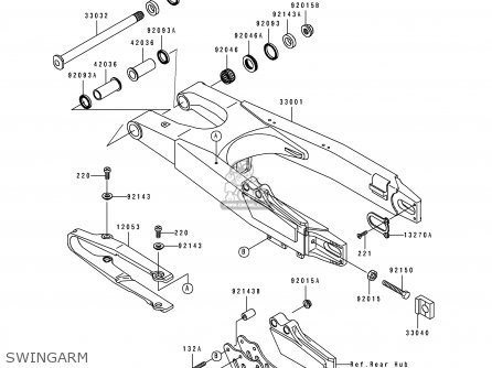 SWINGARM - KX125-K4 1997 USA CANADA