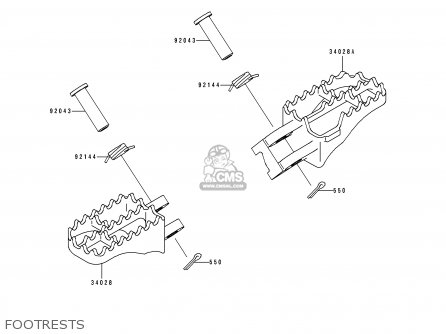 FOOTRESTS - KX125-K4 1997 USA CANADA