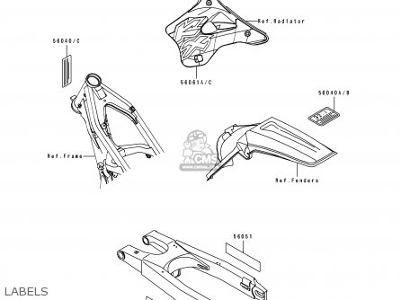 LABELS - KX125-K4 1997 USA CANADA