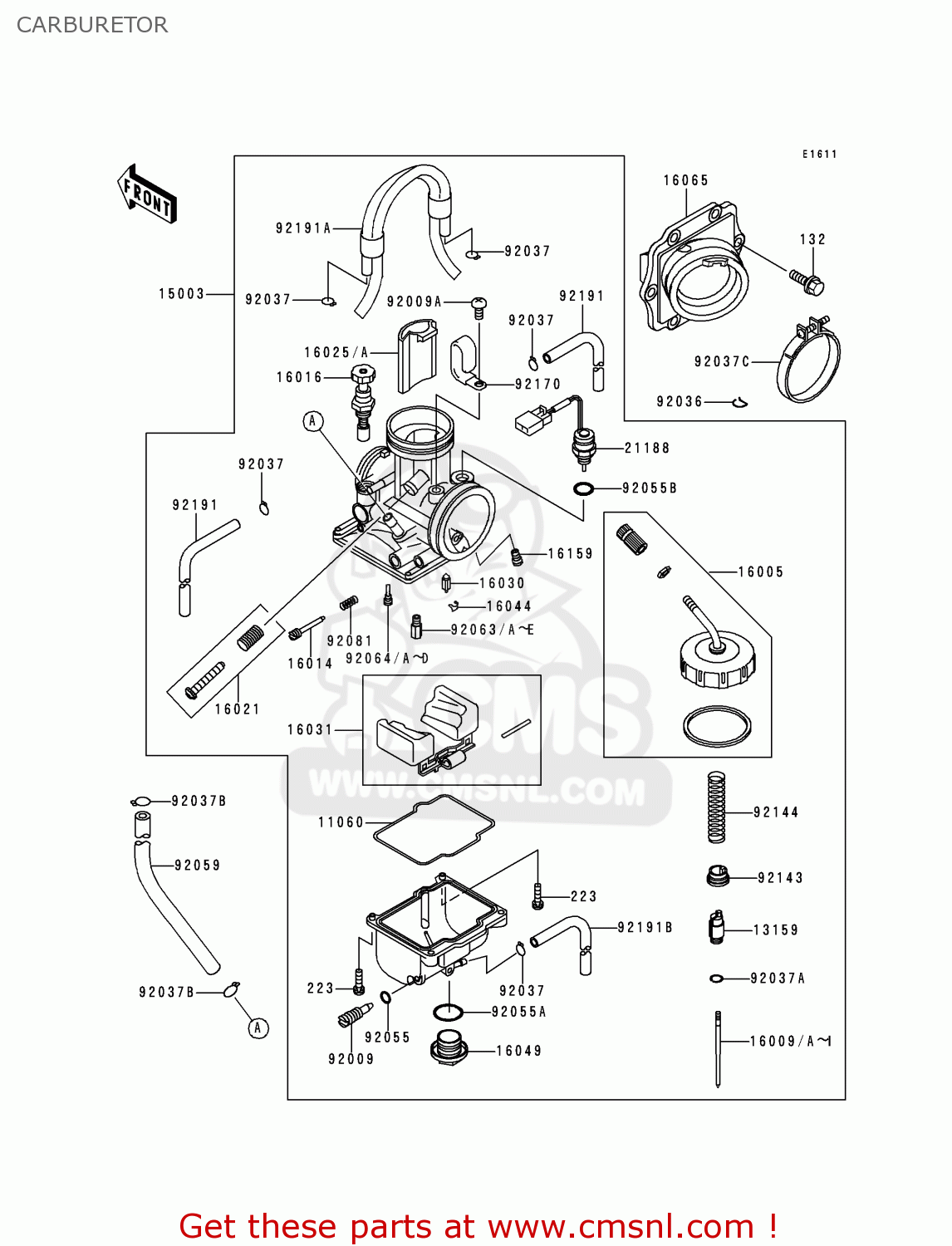 CARBURETOR KX125-K5 1998 EUROPE FR AS
