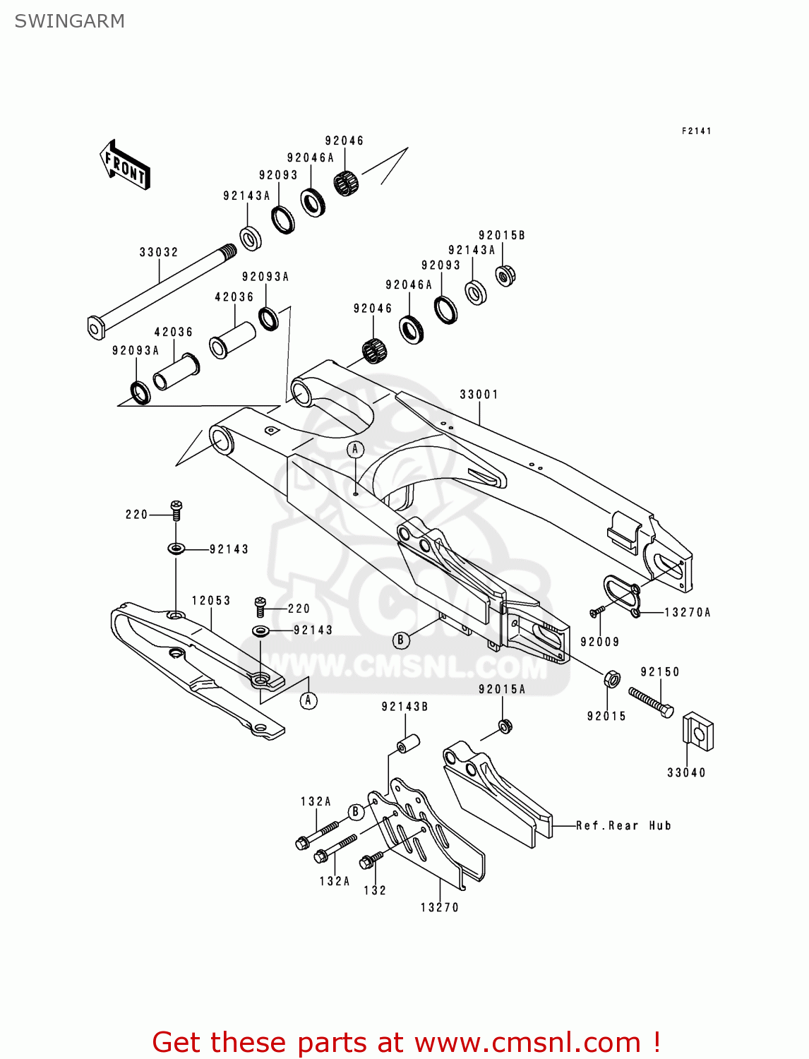 SWINGARM KX125-K5 1998 EUROPE FR AS