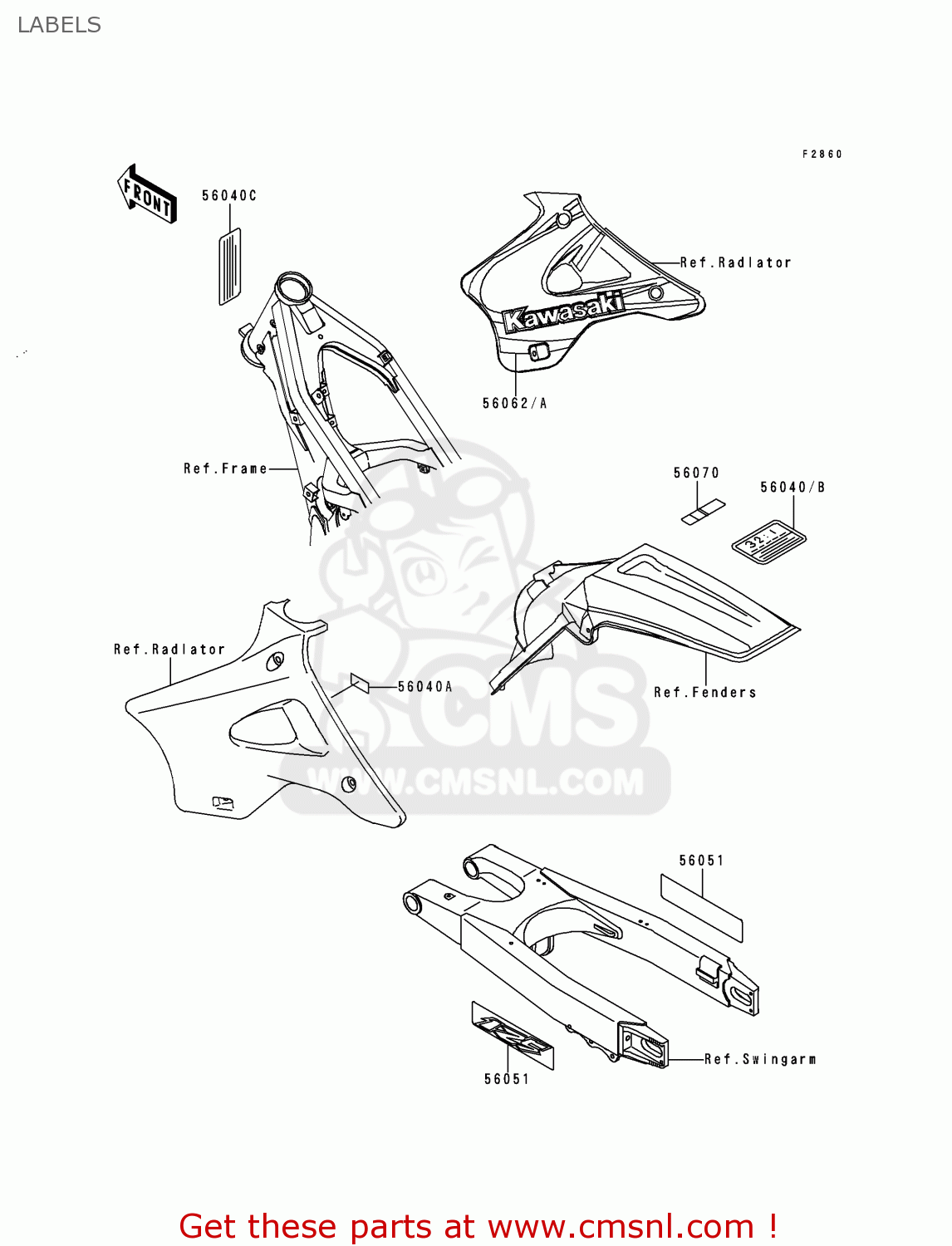 LABELS KX125-K5 1998 EUROPE FR AS