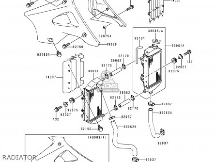 RADIATOR - KX125-K5 1998 EUROPE FR AS