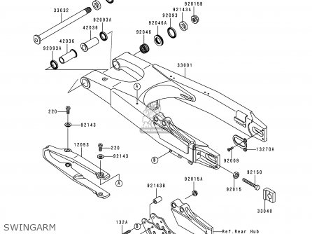 SWINGARM - KX125-K5 1998 EUROPE FR AS