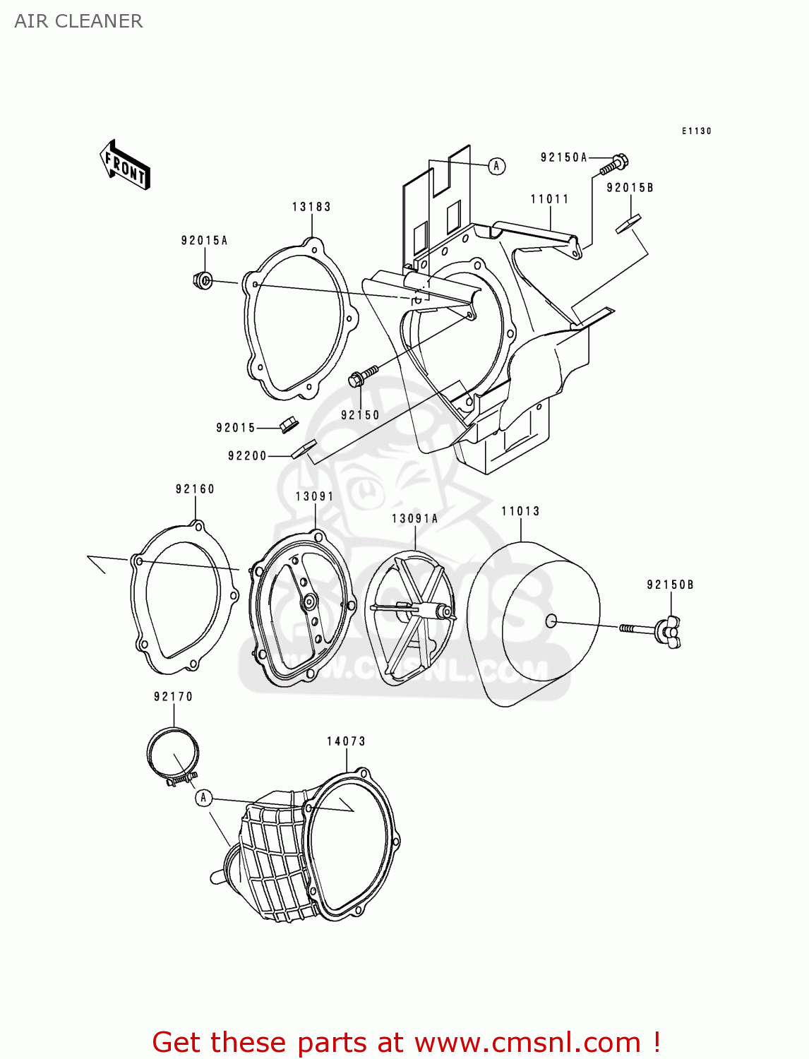 AIR CLEANER KX125-K5 1998 USA CANADA