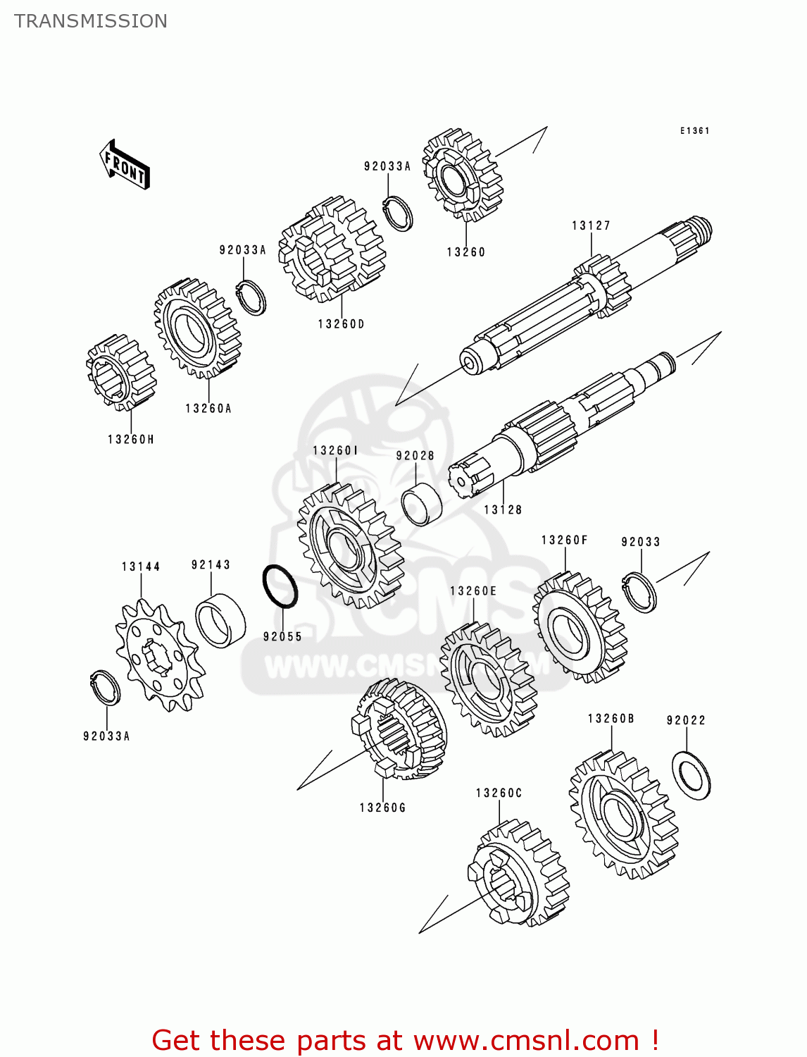 TRANSMISSION KX125-K5 1998 USA CANADA