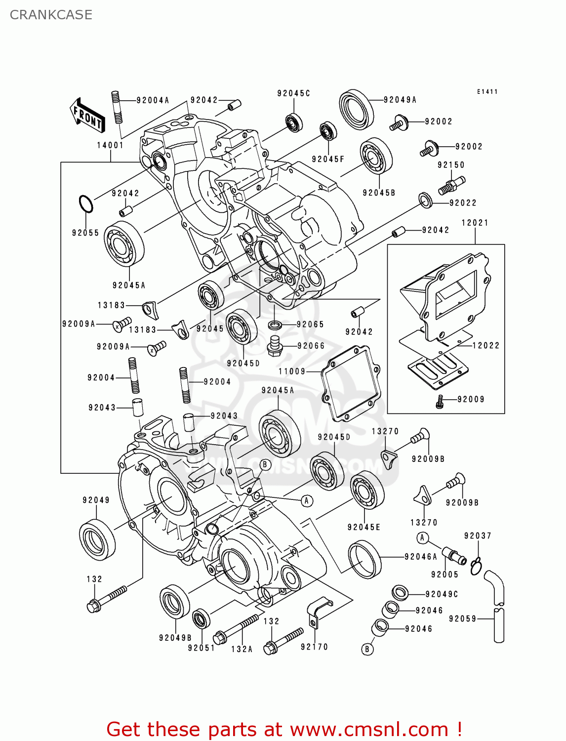 CRANKCASE KX125-K5 1998 USA CANADA