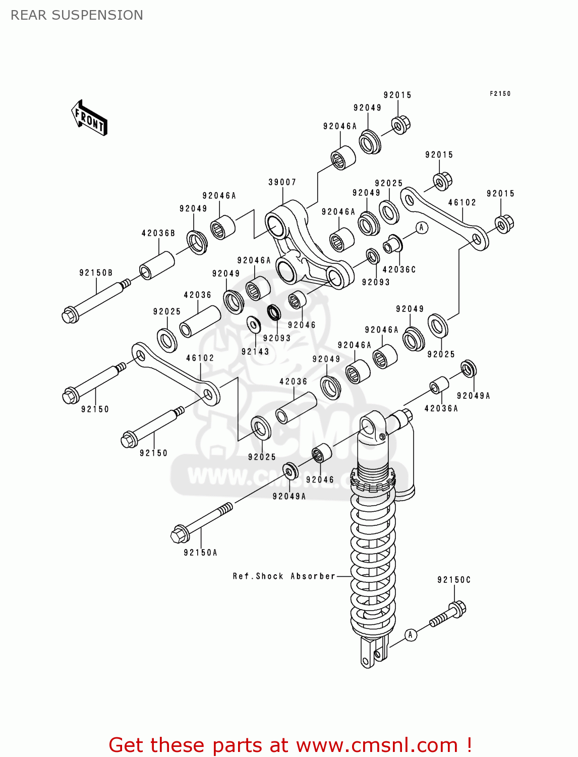 REAR SUSPENSION KX125-K5 1998 USA CANADA