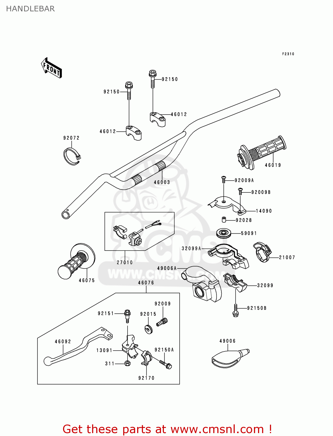 HANDLEBAR KX125-K5 1998 USA CANADA