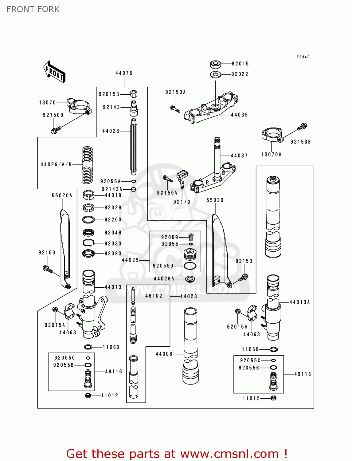 FRONT FORK KX125-K5 1998 USA CANADA