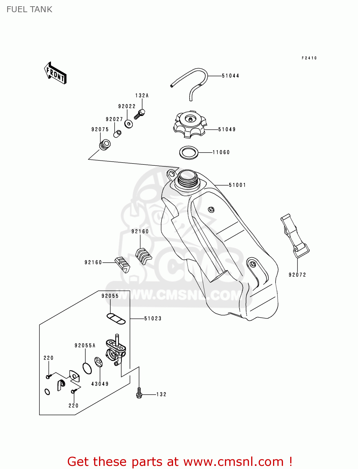 FUEL TANK KX125-K5 1998 USA CANADA