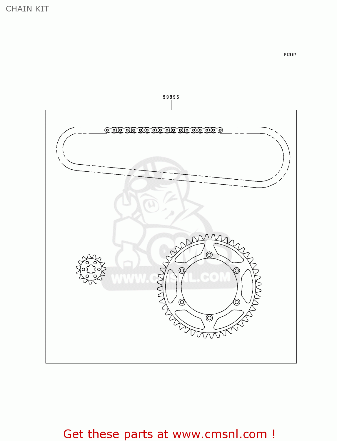 CHAIN KIT KX125-K5 1998 USA CANADA