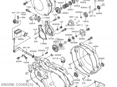 ENGINE COVER(S) - KX125-K5 1998 USA CANADA