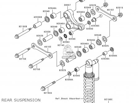 REAR SUSPENSION - KX125-K5 1998 USA CANADA