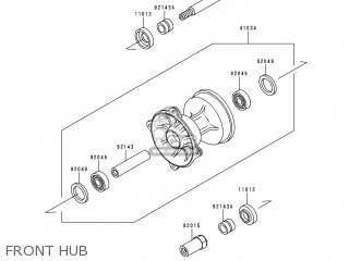 FRONT HUB - KX125-K5 1998 USA CANADA