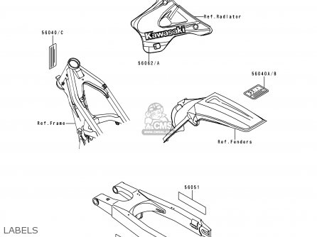 LABELS - KX125-K5 1998 USA CANADA