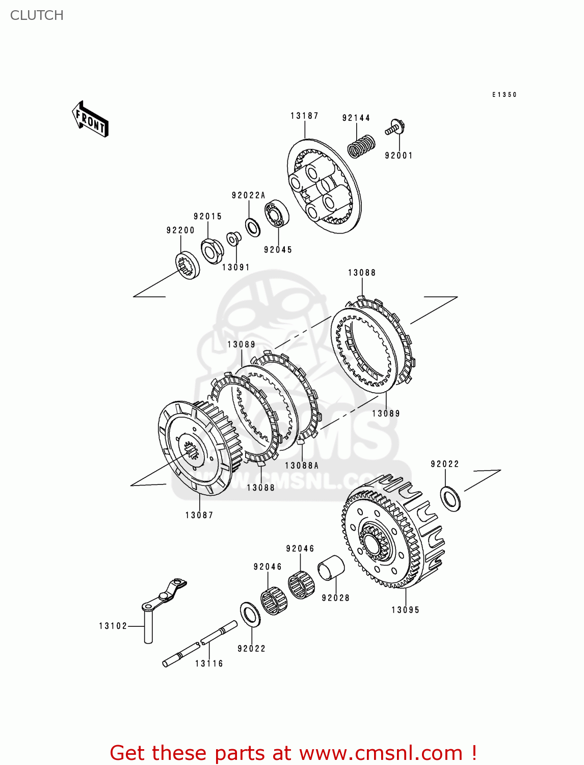 Kawasaki Kx125-l1 1999 Europe Fr As Clutch - schematic partsfiche