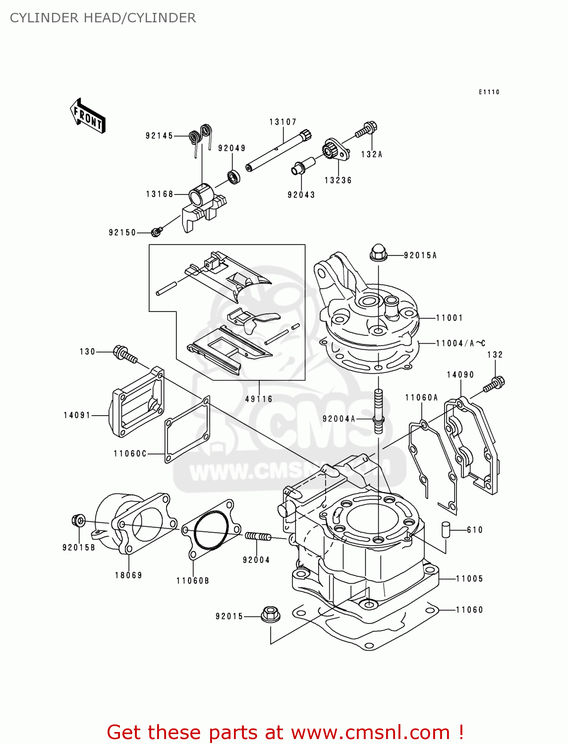 CYLINDER HEAD/CYLINDER KX125-L1 1999 EUROPE FR AS