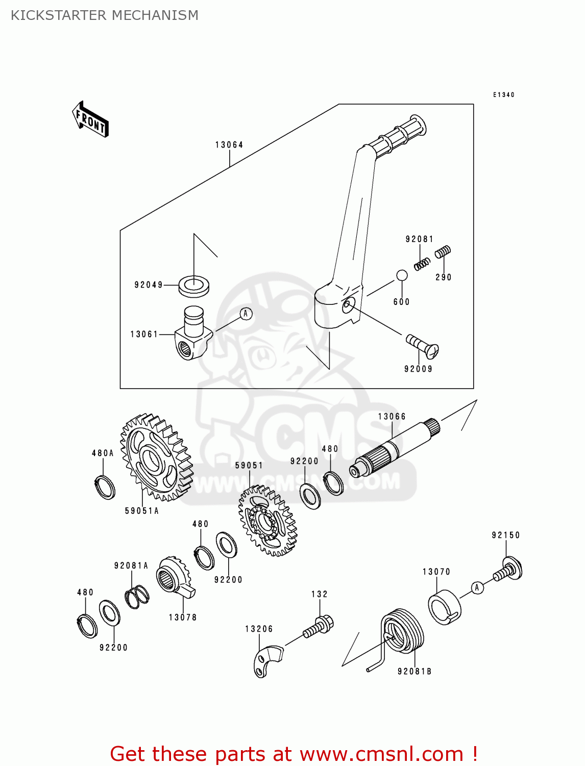 KICKSTARTER MECHANISM KX125-L1 1999 EUROPE FR AS