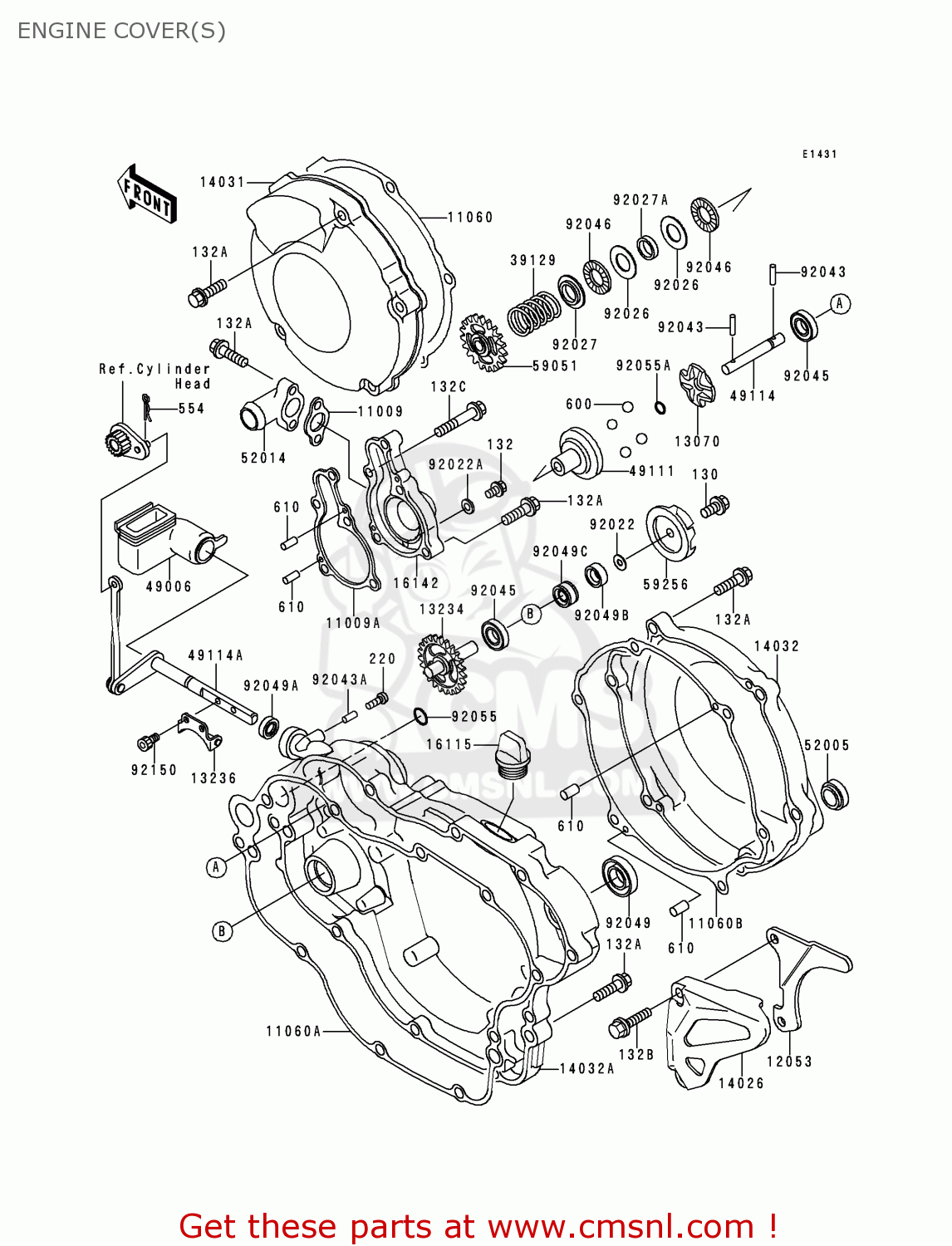 ENGINE COVER(S) KX125-L1 1999 USA CANADA