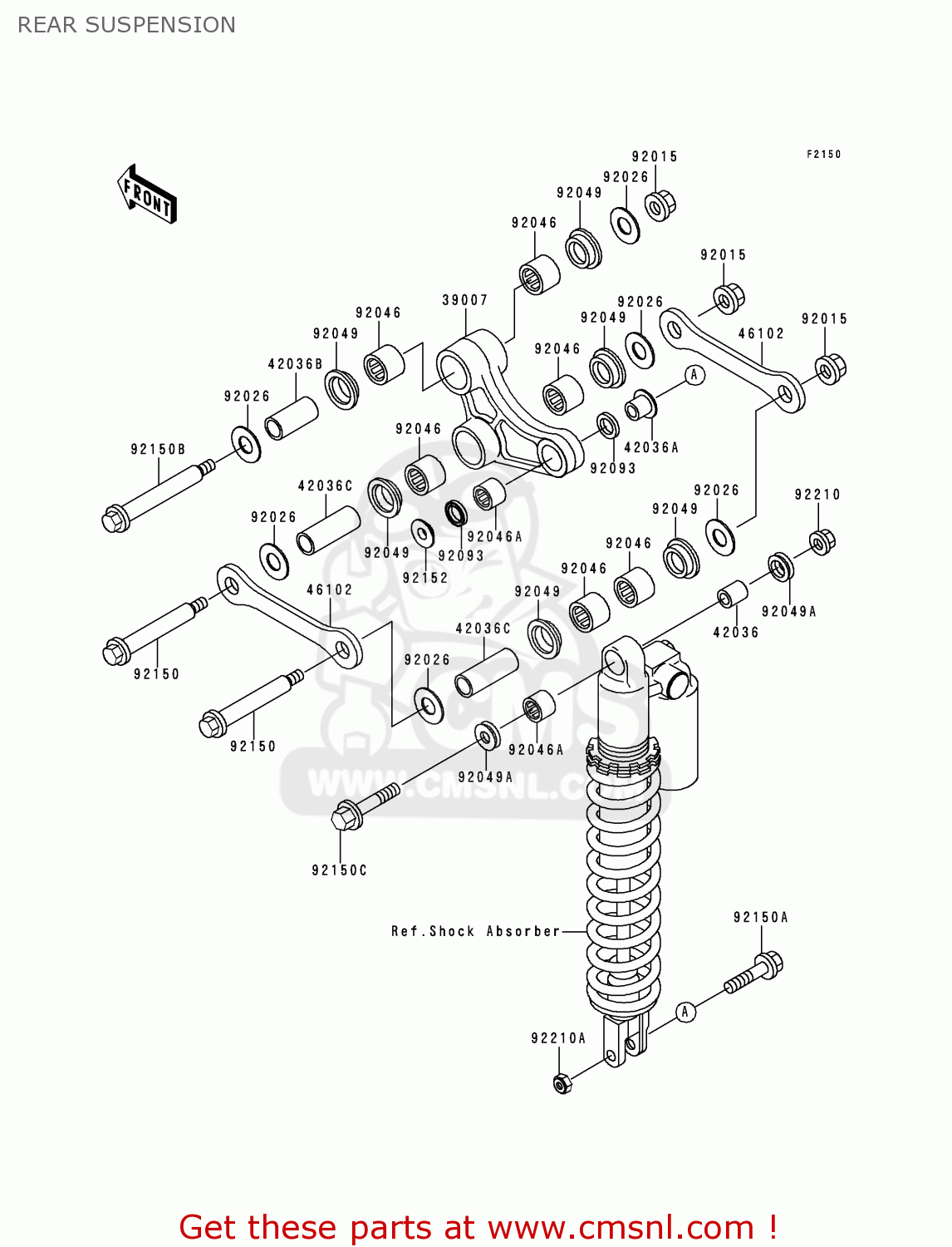 REAR SUSPENSION KX125-L1 1999 USA CANADA