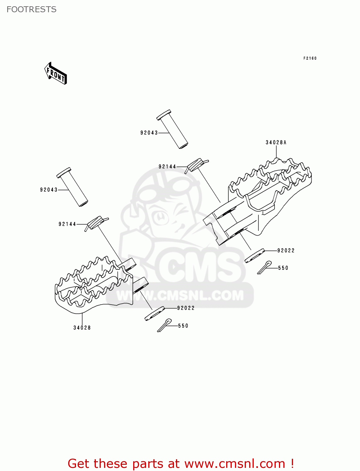 FOOTRESTS KX125-L1 1999 USA CANADA