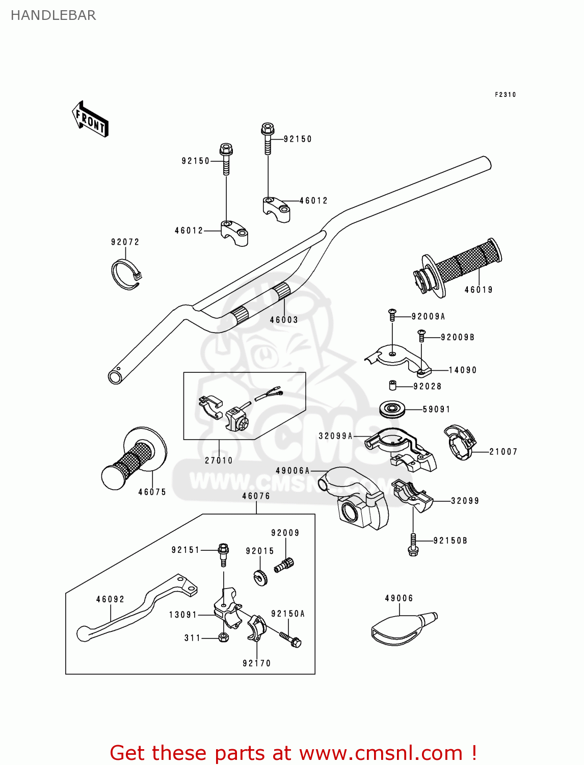 HANDLEBAR KX125-L1 1999 USA CANADA