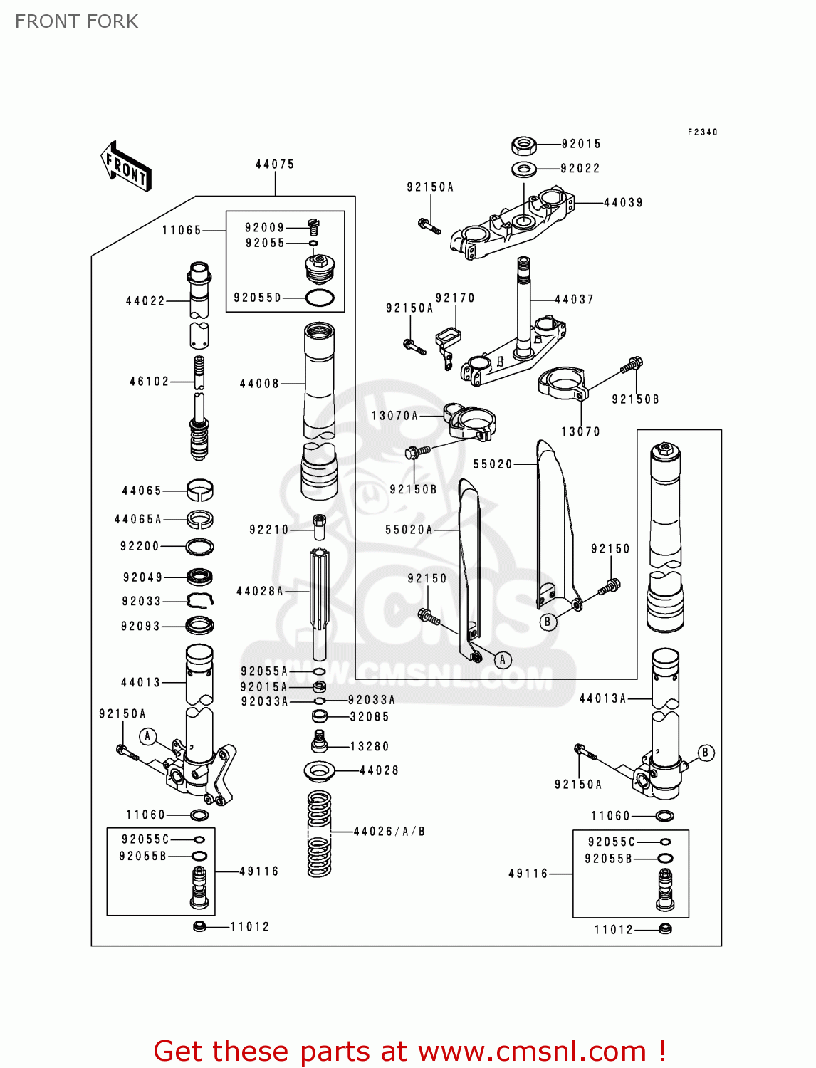 FRONT FORK KX125-L1 1999 USA CANADA