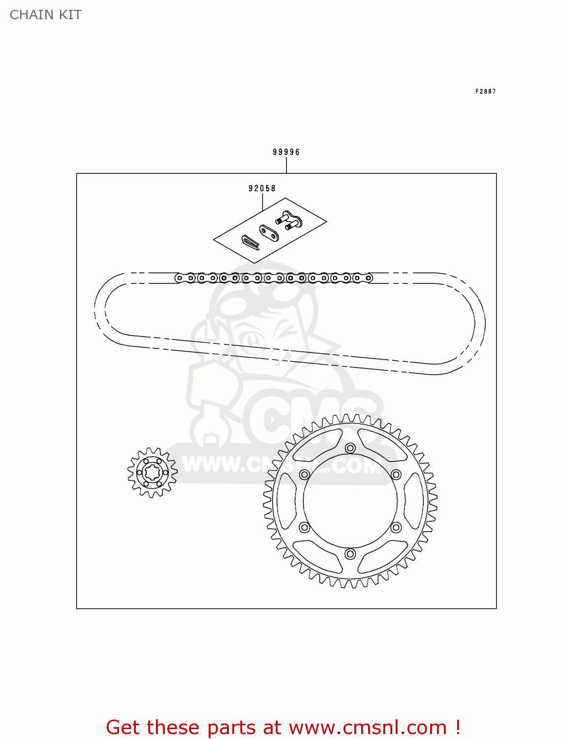 CHAIN KIT KX125-L1 1999 USA CANADA