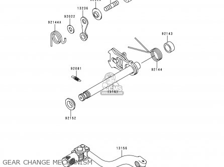 GEAR CHANGE MECHANISM - KX125-L1 1999 USA CANADA