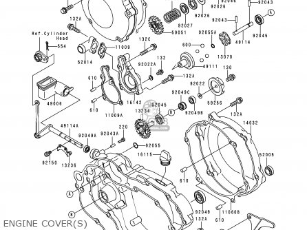 ENGINE COVER(S) - KX125-L1 1999 USA CANADA