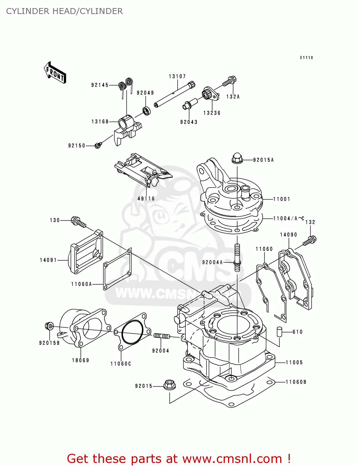 CYLINDER HEAD/CYLINDER KX125-L2 2000 EUROPE AS
