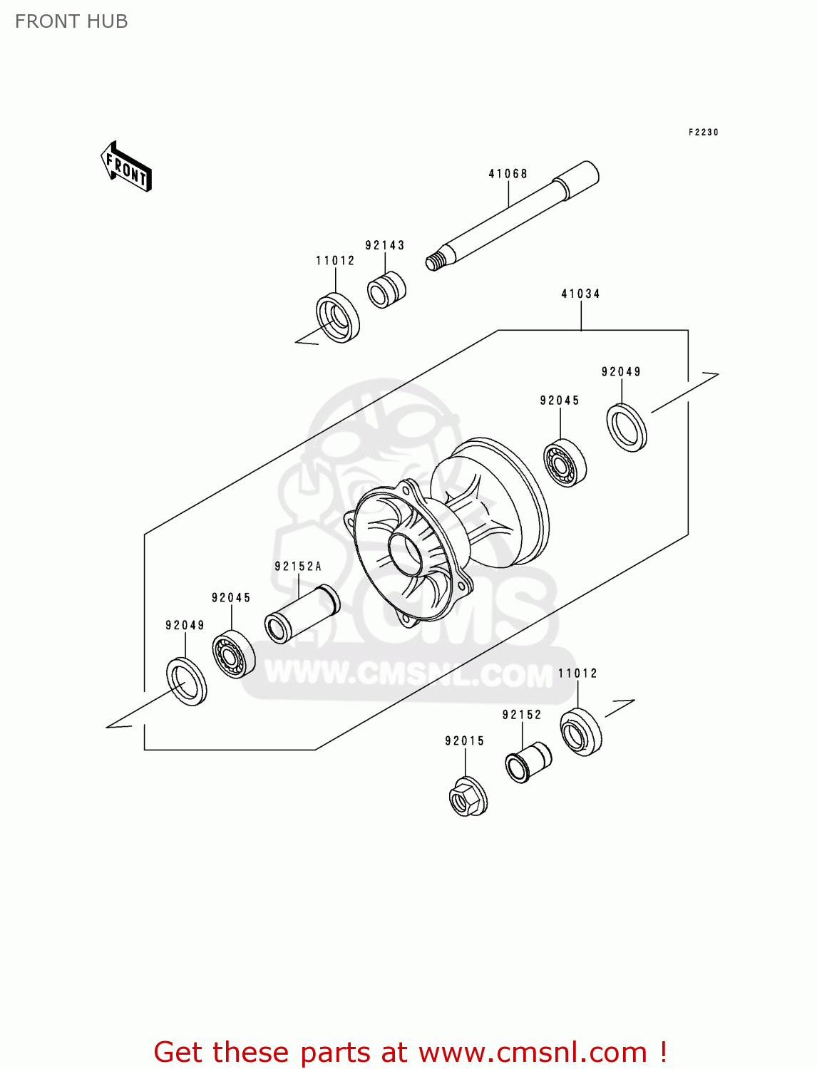 FRONT HUB KX125-L2 2000 EUROPE AS