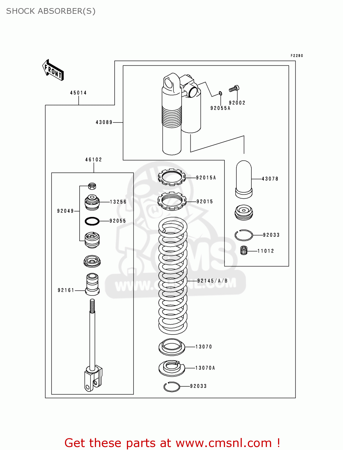 SHOCK ABSORBER(S) KX125-L2 2000 EUROPE AS