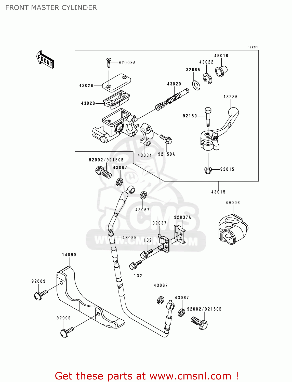FRONT MASTER CYLINDER KX125-L2 2000 EUROPE AS