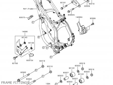 FRAME FITTINGS - KX125-L2 2000 EUROPE AS