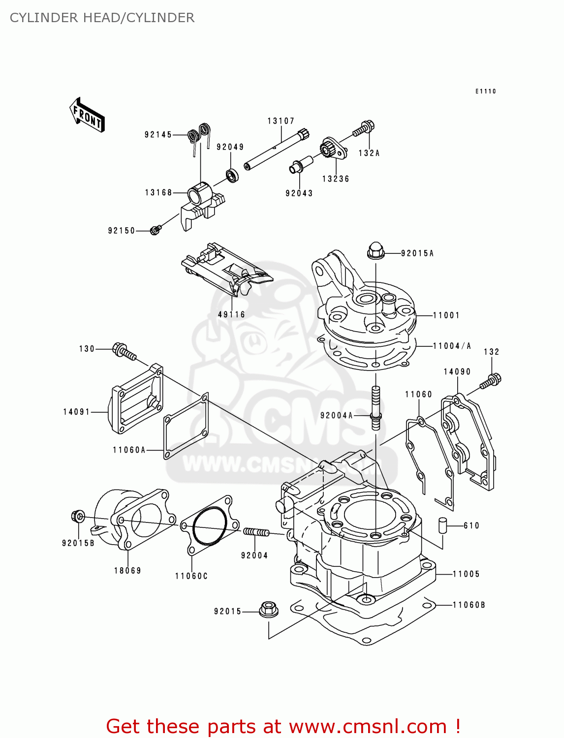 CYLINDER HEAD/CYLINDER KX125-L2 2000 USA CANADA