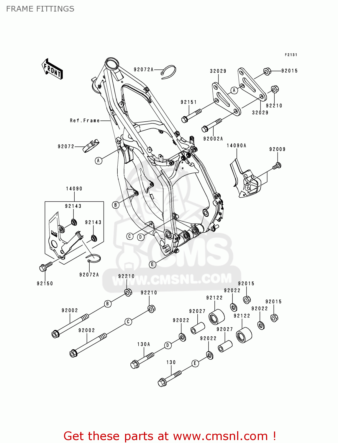 FRAME FITTINGS KX125-L2 2000 USA CANADA