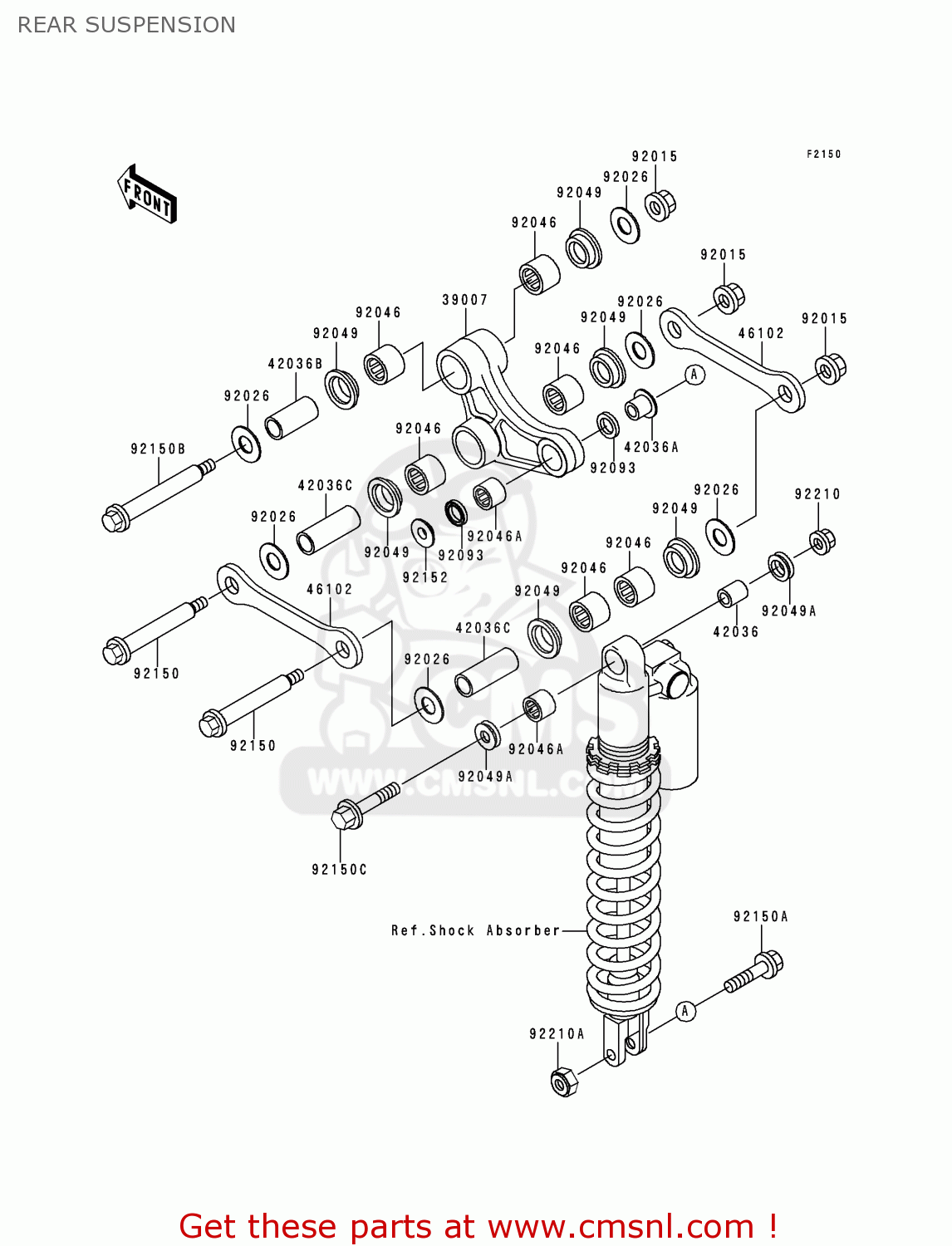 REAR SUSPENSION KX125-L2 2000 USA CANADA