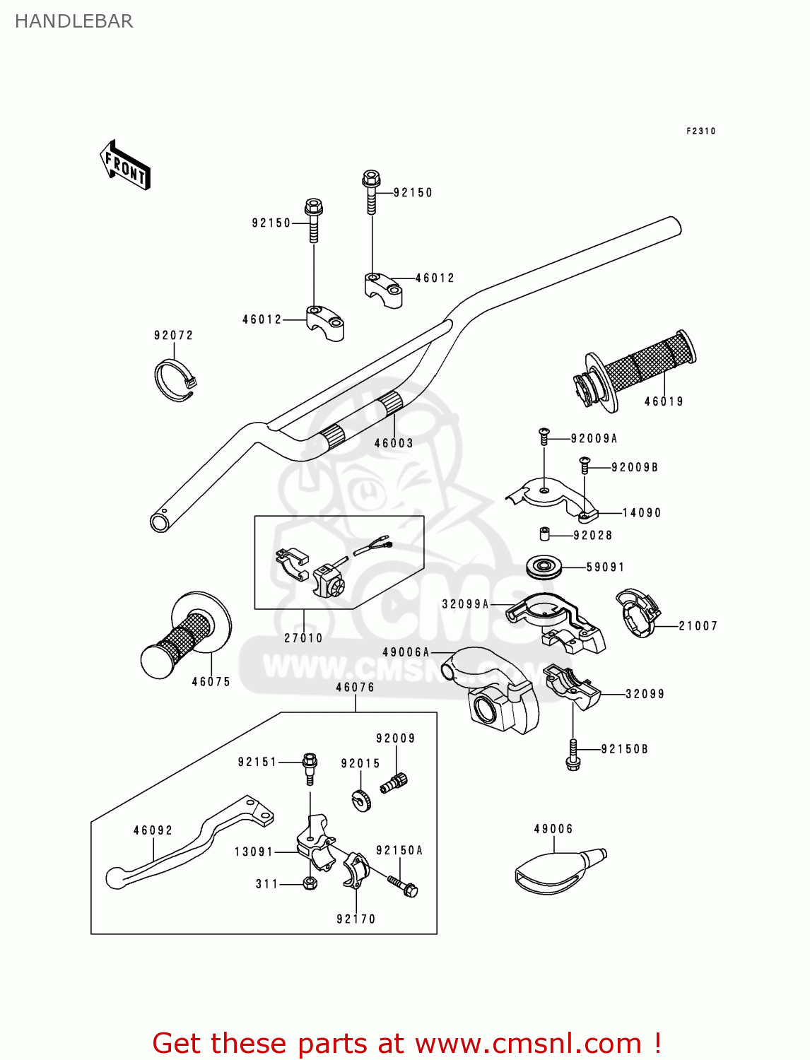 HANDLEBAR KX125-L2 2000 USA CANADA
