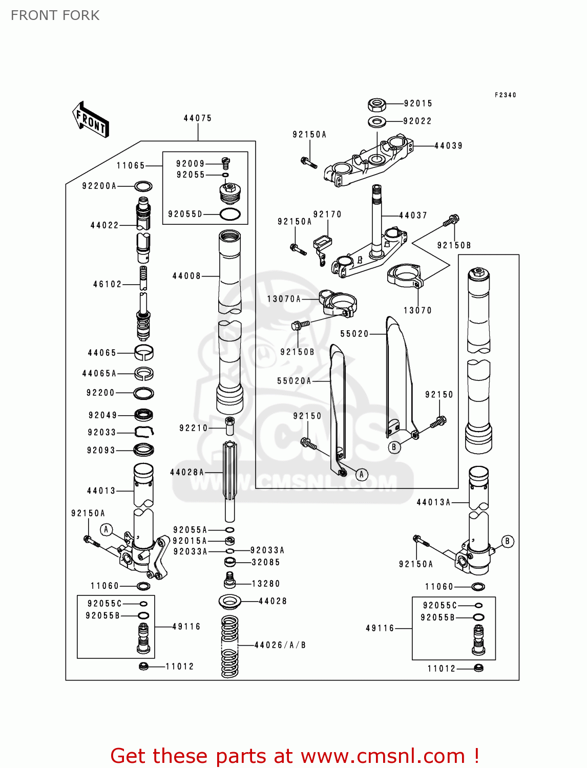 FRONT FORK KX125-L2 2000 USA CANADA